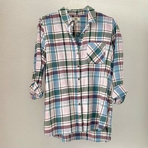 True Craft Flannel Plaid Button Down Shirt L